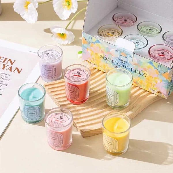 1Pc Dopamine Soy Wax Scented Candle - Colorful Cup Lavender Jasmine Lemon Aromatherapy Home Bedroom Decor Valentines Day Gift H251213 Z260520