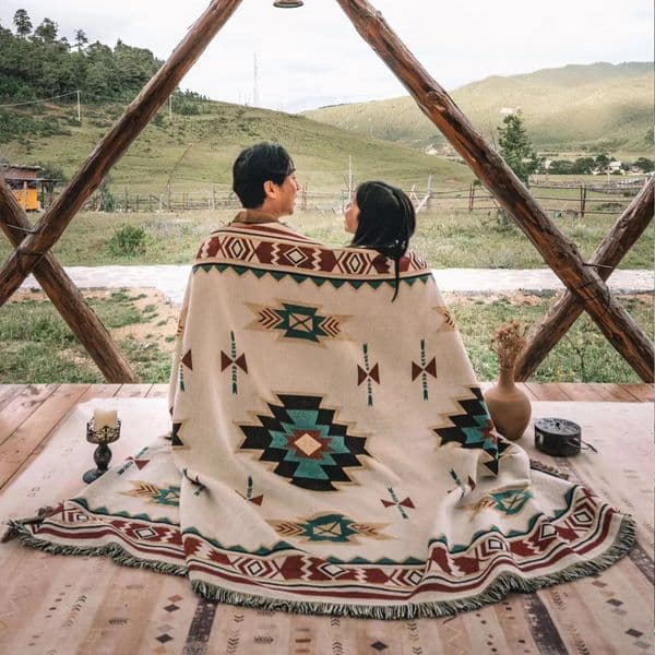 Picnic Outdoor Camping Tassels Blanket Ethnic Bohemian Striped Plaid Knitted Blankets for Bed Travel Garden Rug Mats Sofa Cover 251212