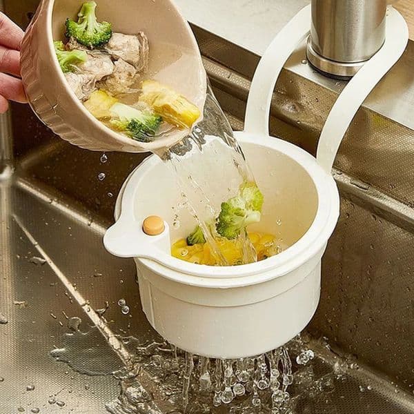 Over Sink Hanging Basket - Fruit and Vegetable Drying Rack with Removable Grid Tray Save Space Under Kitchen Sink 251212