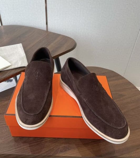 Top Luxury Gentleman Job H-Diamant Loafers Suede Leather Oxford Walking Soft Sheepskin Lightweight Party Wedding Dress Driving Moccasins