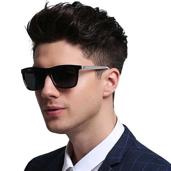 VIVIBEE Luxury Square Polarized Sunglasses Men Driving Blue Mirror Lens Classic Unisex Sun Glasses 2025 Trends Women ShadesT251213