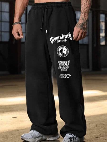 Sweatpants High Strt Hip Hop Casual Men Harajuku Y2K Oversized Sport Winter Fall Super Handsome Mens Straight Leg Pants 26L0506