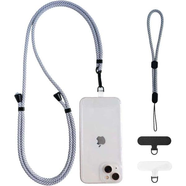 Universal Crossbody & Cell Phone Wrist iPhone Accessories for Women Men, Adjustable Neck Strap Lanyard with Tether Tab