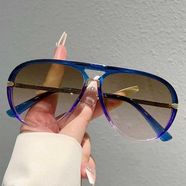KAMMPT Vintage Pilot Sunglasses Men 2025 New Fashion Multi-color Gradient Shades Women Trendy Casual Outdoor Decor Sun GlassesT251213
