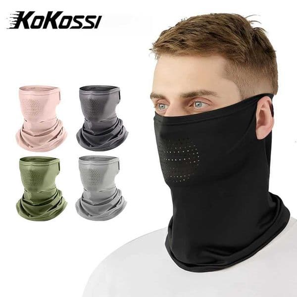 KoKossi Summer Cycling Face Mask Outdoor Sports Sunscreen Ice Silk Scarf Feeling Breathable Hanging Ear Protection Face MaskT251213
