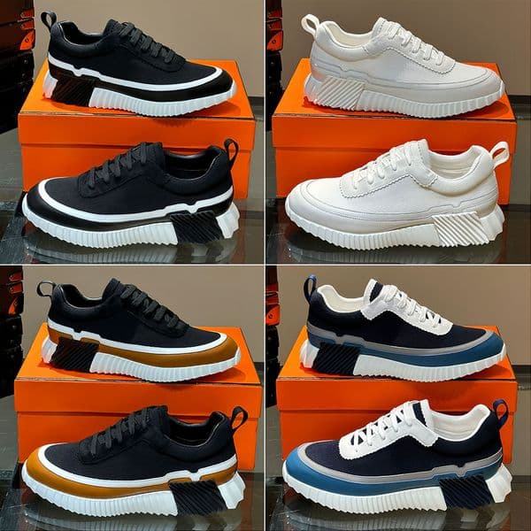 New Designer Footwear Premium Casual Office-to-Outdoor Versatile Sneakers Cowhide Leather H-Letter