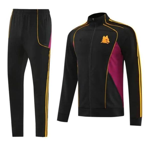 2025 2026 Roma Men's Kids kit Soccer tracksuit 25 26 LUKAKU TOTTI Soccer Tracksuits Half Zipper Long Sleeve Football Training Uniform Chandal Survetement