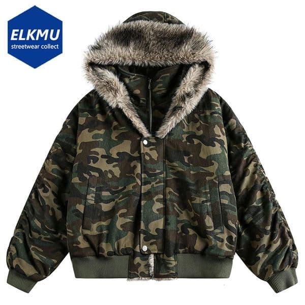 Men Winter Jackets Fur Collar Parkas Coats Thicken Warm Padded Jackets Two Piece Loose Jackets Outwear 251212
