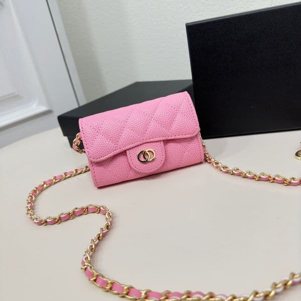 Top Designer Wallet Shoulder Bag Mini Purse Crossbody Chain Handbag Wallets Solid Buckle Sheepskin Caviar Pattern Women Luxury Evening Bag Mini Handbag Coin Purses