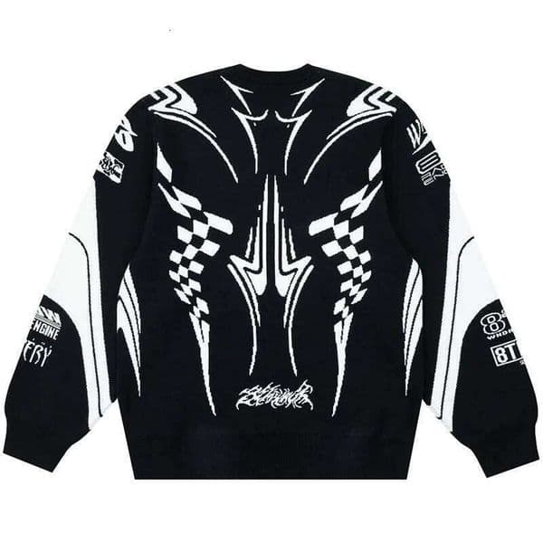 Men Winter Sweater Coat Knitwear Oversized Goth Long Sleeve Tops Korean Fashion Streetwear Y2k Harajuku Pullover Jumper Clothing