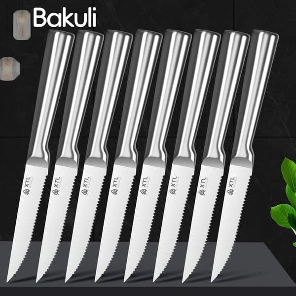 Steak Knife Cutlery Set - Knife Fork and Spoon Set Home Stainless Steel serrated steak cut - Kitchen Knife 4/6/8/pcs 251202