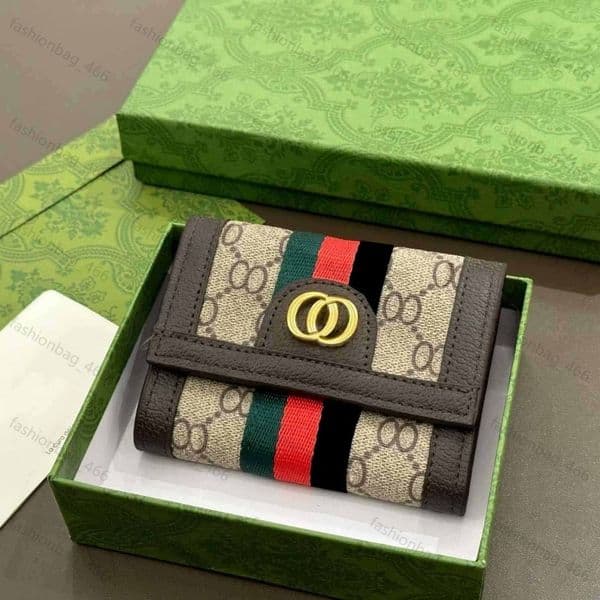 5A High Quality Designer Luxury Women Men Designer Short Wallet Leather Black wallets Purse Card Holders With Gift Box