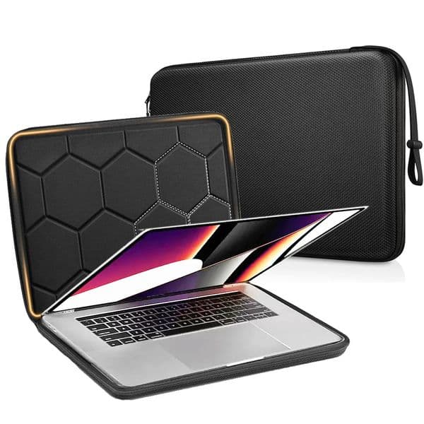 13 14 156 inch Laptop Sleeve Bag Shockproof Computer Bag Waterproof EVA Protective Carrying Case Black with Straps 251204