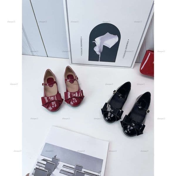 Luxury girls shoes Large bow tie Princess shoe kids Sneakers Size 26-35 Including paper boxes baby flat shoes A458X13N120-d