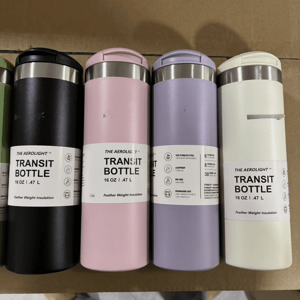 US Stock Travel Ice coffee cup 16oz Stainless Steel Vacuum Insulated Tumbler Outdoor sports water bottle portable car insulated Cups.