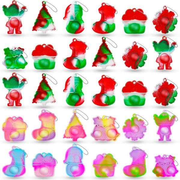 Minimum purchase of 4. Cross-Border Hot-Selling Christmas Series Rodent Exterminator Keychain Mini Free shipping Stress Relief Bubble Toy Amazon Wholesale