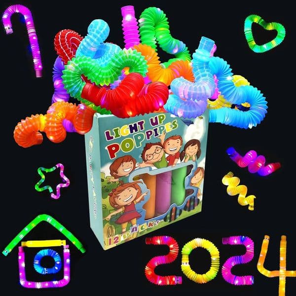 Minimum purchase of 4. Cross-Border Pop Glowing Water Pipe LED Stretch Flashing Free shipping Telescopic Tube Stress Relief Toy Boxed