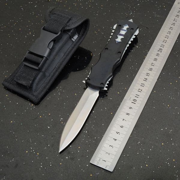 Top Quality G2518 Tactical Knife 440C folding knife Satin Double Action Blade Zn-al Alloy Handle Outdoor Camping Hiking Survival Pocket Knives