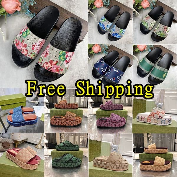 2026 Designer slippers Fashion Slipper Sliders Slides Sandals flower Slippers Men Women Hot Unisex Pool Beach Flip Flops Free Shipping Size 35-45