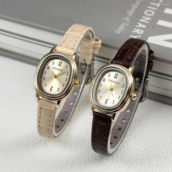 Women's Watches Simple Retro Classic Female Student Art School Style Fashion Leather Band Wristwatch For Women Reloj Mujer Drop