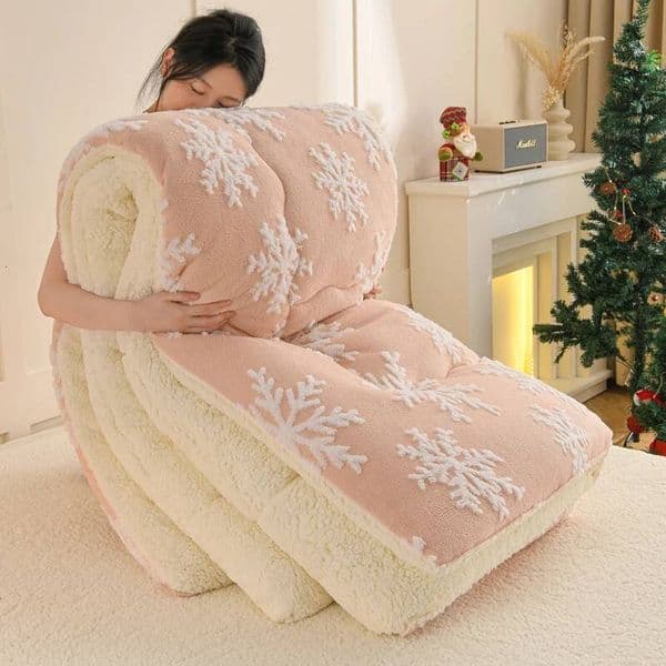 Bestseller Snowflake Jacquard Super Thick Autumn Winter Blanket Soft Warm Snowfake Fleece Blankets Warmth Lambswool Comforter ddmytues