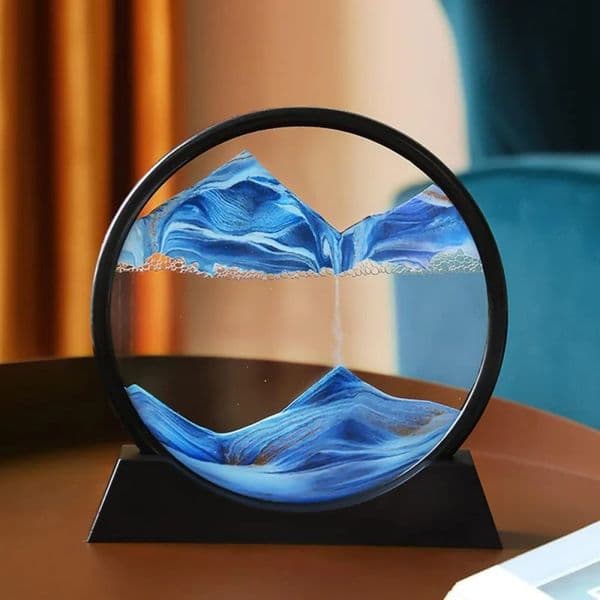 3D Hourglass Quicksand Moving Sand Art Picture Round Glass Deep Sea Sandscape Craft Flowing Painting Home Office Work Decor 251215