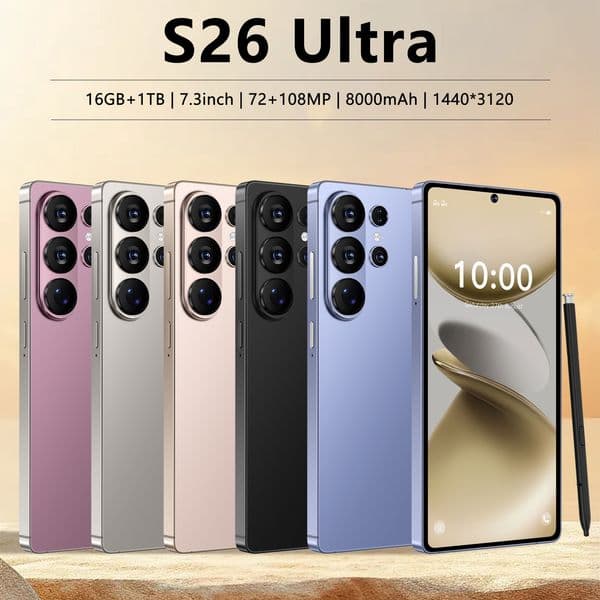 wholesale or retail S26 Ultra android smartphone features large screen with 3+64GB true 4G network