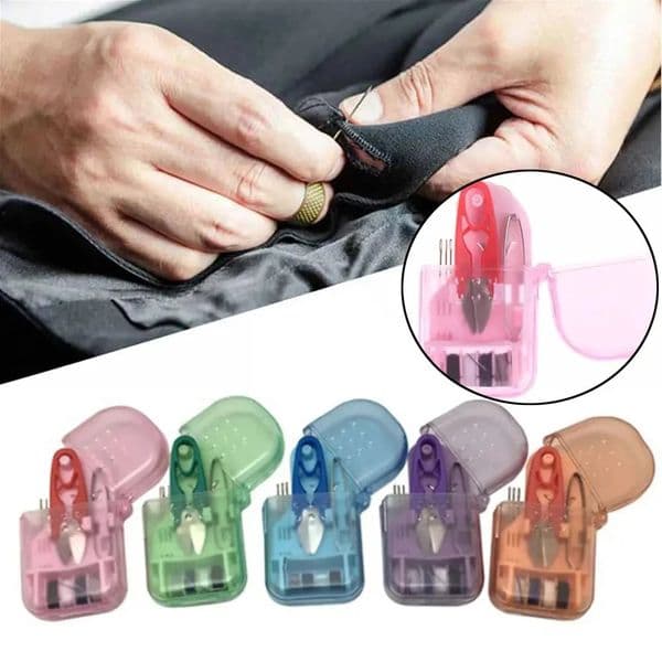 Exquisite and Portable Mini Travel Macaron Color Plastic Household Sewing Box Kit Needle Thread Scissors Sewing Tool 251209