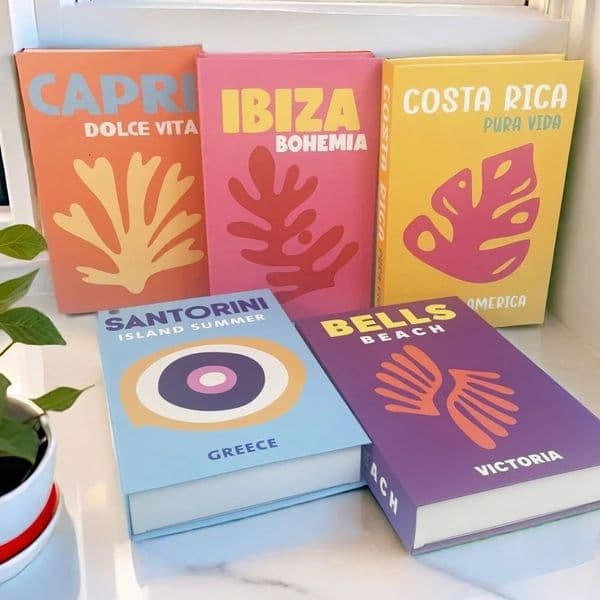 Ibiza Miami Hawaii Decorative Books Travel Series Book Storage Box Coffee Table Shelf Bedroom Interior Decoration 251213BJ