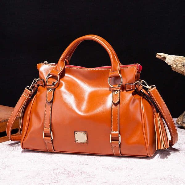 European and American Cross-Border Retro Handcrafted Soft Feel Handbag Shoulder Crossbody Commuter Women's Bag Large Size Multi-Color