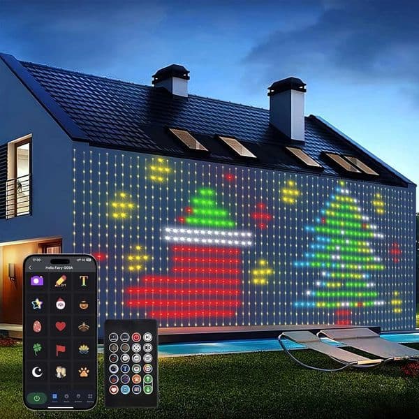 400 LED Smart USB Curtain Lights Colorful Fairy String Lights with DIY Text PatternsMusic SyncApp Control for Bedroom Decor X251215
