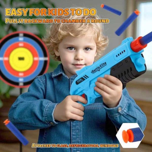Safe Foam Dart Blaster Gun for Kids Manual Soft Bullet Launcher with 10 Suction Cup Bullet Outdoor Battle Game Toy Gift for BoysXJ251215