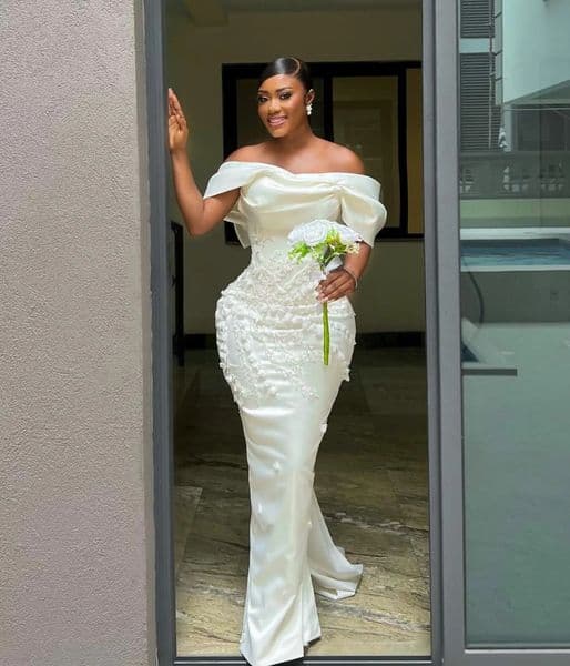 Ivory Mermaid Prom Dresses For Special Occasions Floral Lace Satin Evening Formal Party Second Reception Birthday Engagement Gowns Dress 1215
