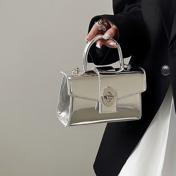 Premium Handbag Patent Leather Small Square Bag Fashionable and Versatile Single Shoulder Crossbody Bag