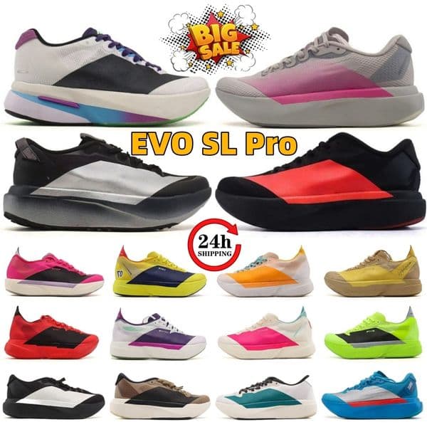 designer shoes Evo SL running shoes for men women evo sl road mens trainers Core Black Black Silver Metallic Signal Green outdoor sports sneakers runners size 36-45