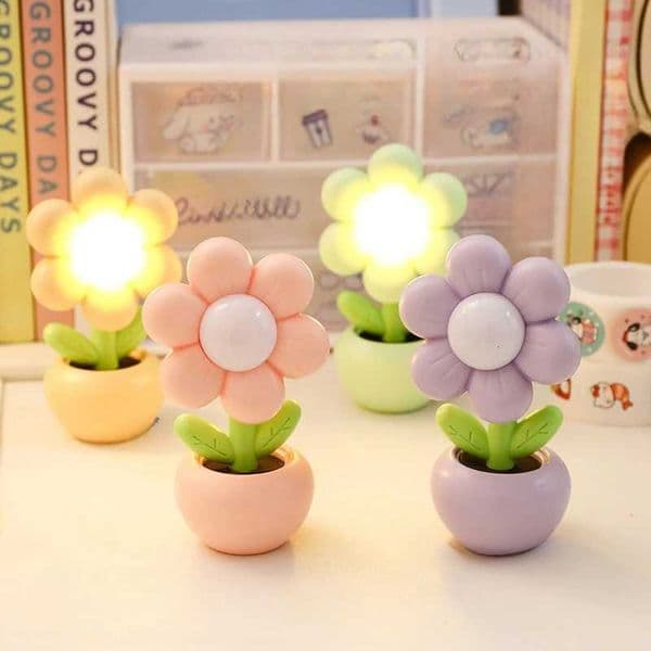 Mini LED Floral Potted Night Light For Bedroom Desk Mini Table Lamp Desktop Childrens Gift Creative Decoration Night Lamp X2512151