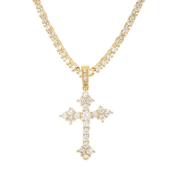 Vintage Cross Necklace Fashion Mens Gold Necklaces Silver Hip Hop Iced Out Pendant Necklaces Jewelry