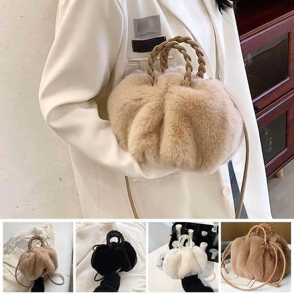 Cute Pumpkin Bag 2025 Autumn And Winter New Fashion Cloud Crossbody Bag Niche Design Sweet Girl Handbag Z251215