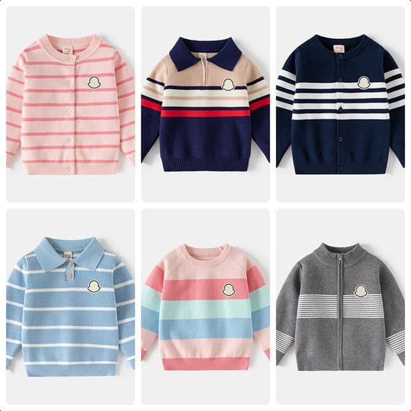 Stripes Kids Designer Clothes Winter Kids Sweater Baby Girl Clothes Casual Knitted Sweaters High Quality Boys Girls Clothing