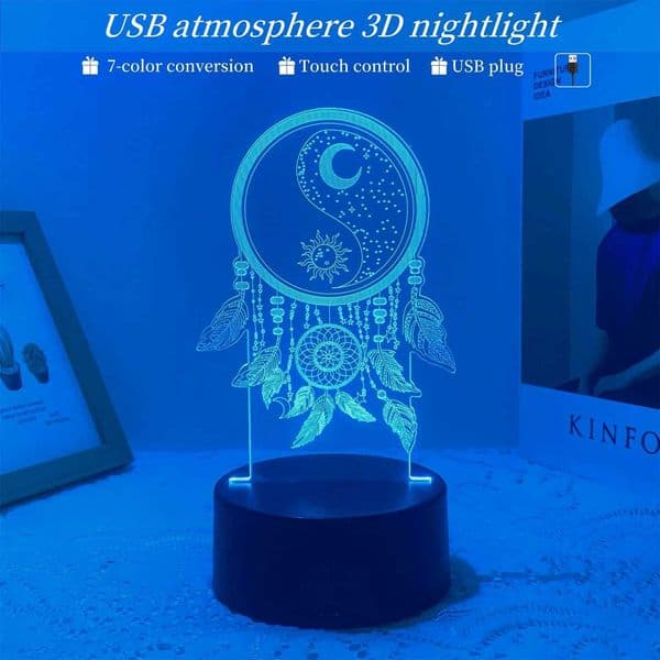 1pcs3D fishing net night light USB creative dream decorative night light birthday Christmas gift to friends and relatives X251215
