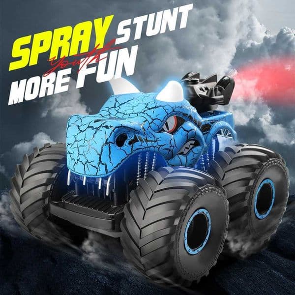Cracked Dinosaur RC Car Stunt Buggy Spray Lights Spinning Climbing Car Childrens RC Toy CarT251215