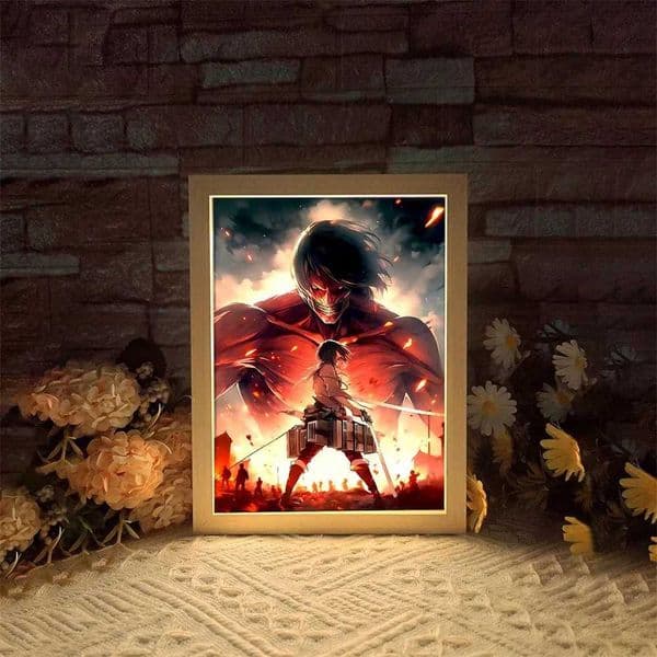 Anime Attack on Titan Night Light Painting Picture Frame Room Decor Home Wall Decorative Art For Bedroom Friends Gifts Moon Lamp X251215