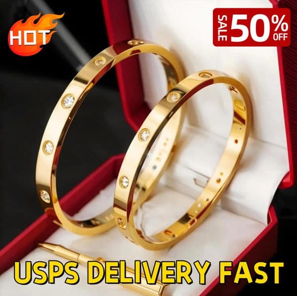 Classic Bangle 18K Gold Fashion Bracelet Designer Jewelry High Quality Plated Titanium Steel Diamond for Women Men Bracelets Silver luxury Jewelrys 15 J6Zr#1