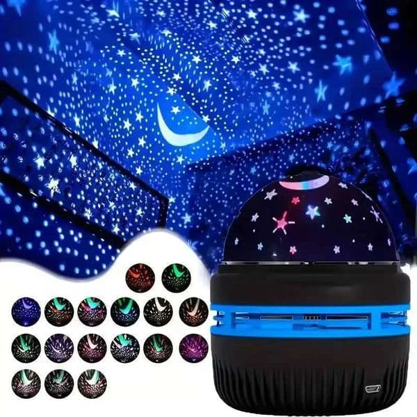 LED Starry Sky Night Lights USB Projector Lamp Magic Ball Moon Star Christmas Lights Home Room Atmosphere Decorations X251215