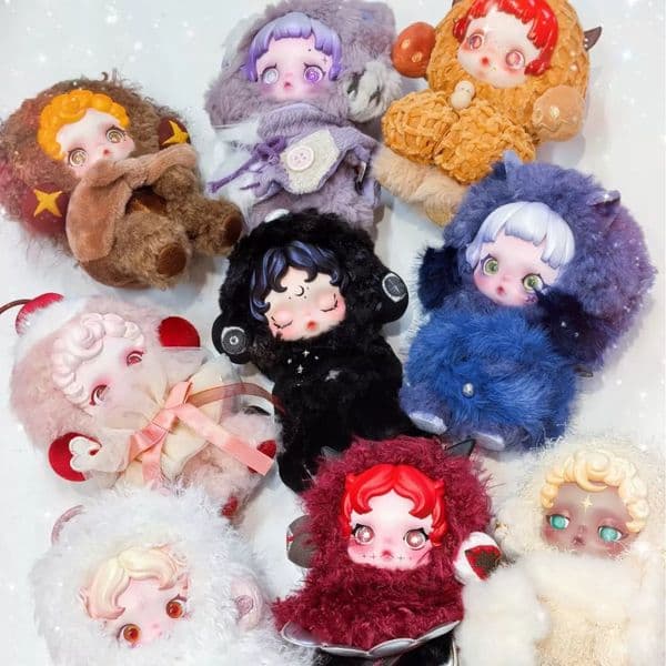 SKULLPANDA You Found Me blind box Winter Symphony Series l impressionnisme keychain Plush Doll Pendant Gift doll children gifts