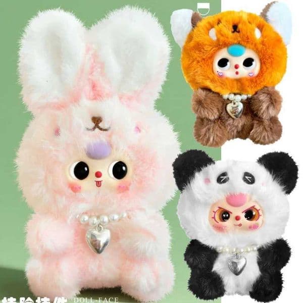 Cosplay Bunny Red Panda Raccoon Baby Face Reborns Doll Toys for Kids Big Eyes Girl Toys for Kids Girl Birthday Gift X251216