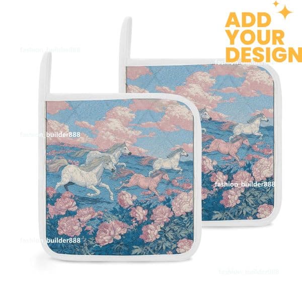 Custom Designer H Pot Holders Clearance for Kitchen Luxury Horse Pattern Heat Resistant Hot Pads Trivet for Cooking and Baking H38