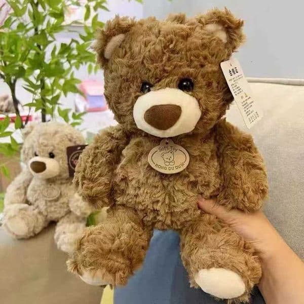 Adorable Brown Plush Teddy Bear Stuffed Animal Cute Fluffy Brown Teddy Bear Doll for Kids Birthday Gift Christmas Present X251216