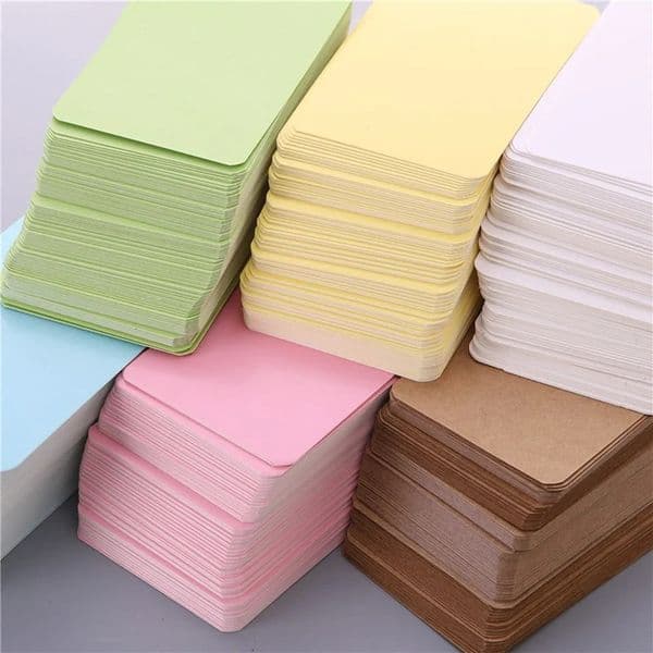 1005020PCS Color Kraft Paper Card Retro Double Sided Word DIY Postcard Gift Greeting Invitation Note Message 251216BJ