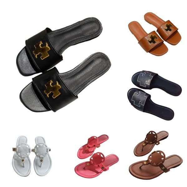 sandals women designer slides sandals slippers leather slide slipper black white luxury womens summer flat sandal sandles 36-42